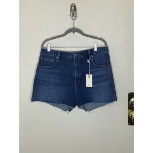 Nwt Good American Blue Cut-Off Short High Rise Gap-Proof Waistband Tummy Tech 15
